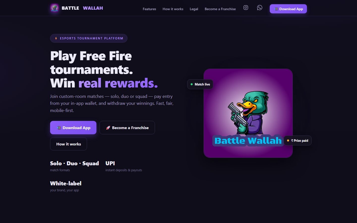 Battle Wallah — live site